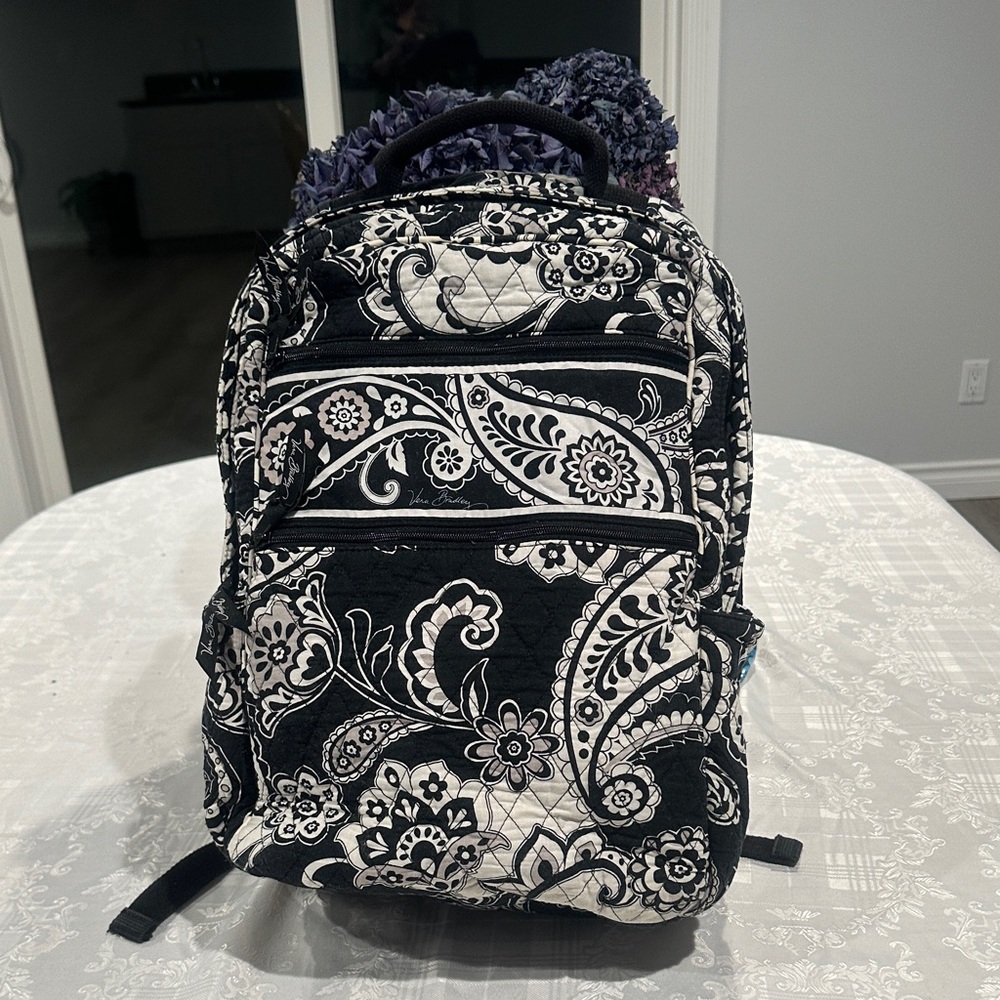 Vera Bradley Black and White Floral Backpack